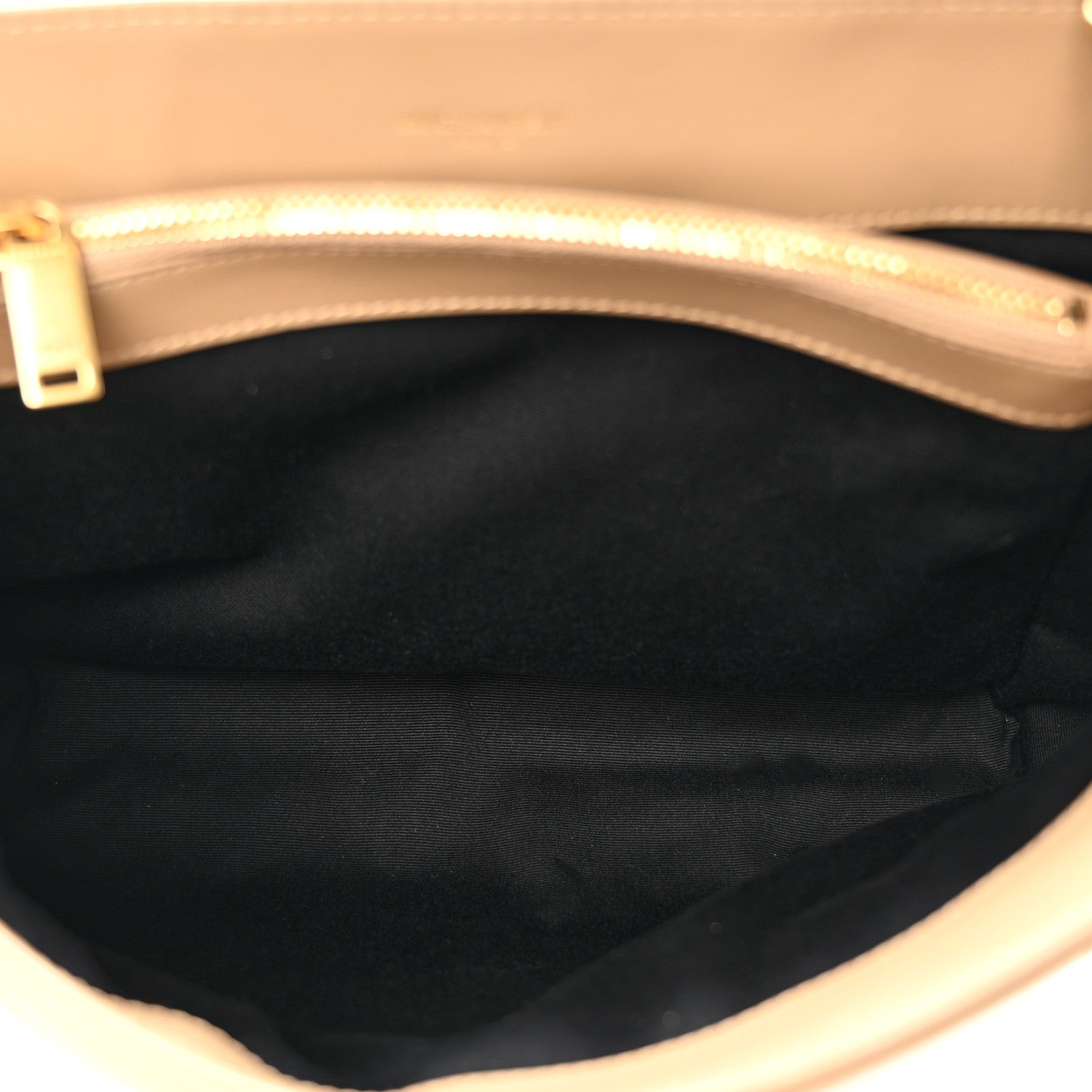 Saint Laurent Calfskin Y Quilted Monogram Medium Loulou Chain Satchel Dark Beige 5 of 11