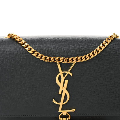 Saint Laurent Grain De Poudre Small Classic Monogram Kate Tassel Satchel Dark Smog 8 of 10
