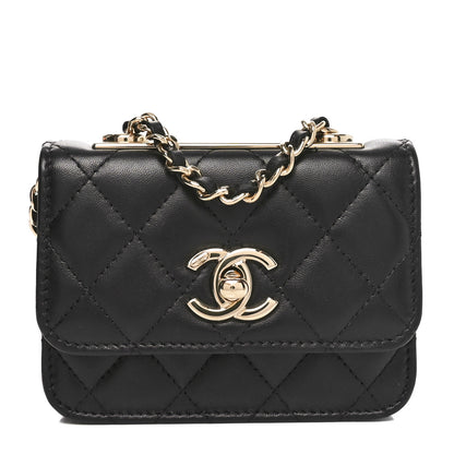 Chanel Lambskin Quilted Trendy CC Card Holder On Chain Black 1 of 12