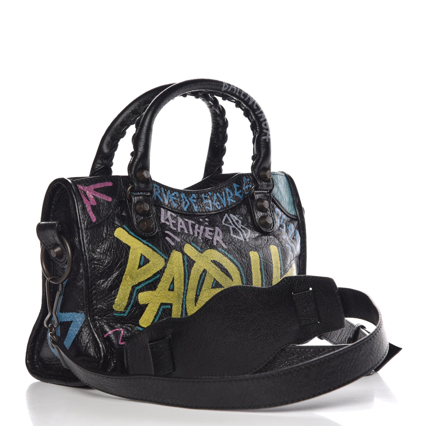 Agneau Arena Graffiti All Over Classic Hardware Mini City Black Multicolor