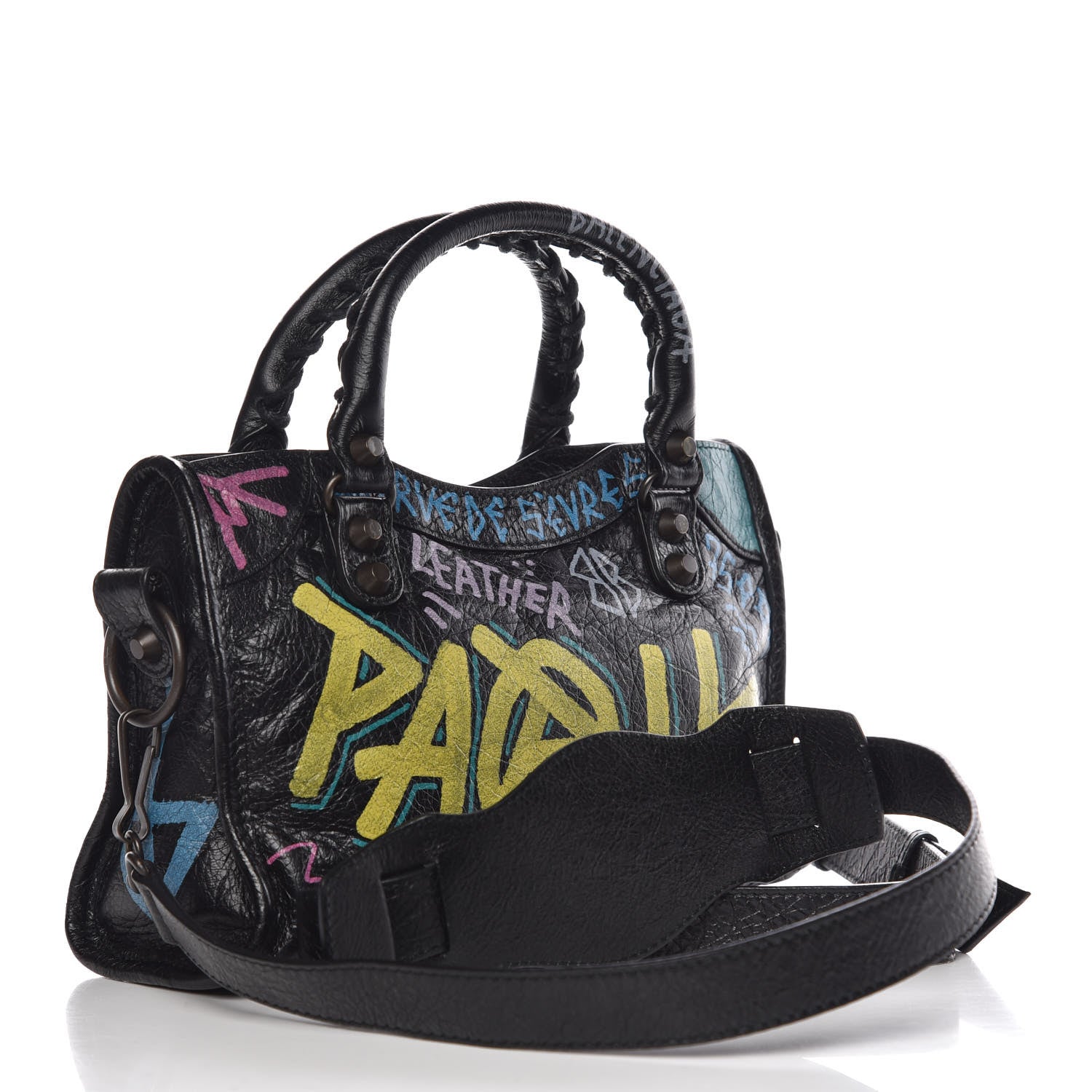 Balenciaga Agneau Arena Graffiti All Over Classic Hardware Mini City Black Multicolor 4 of 9