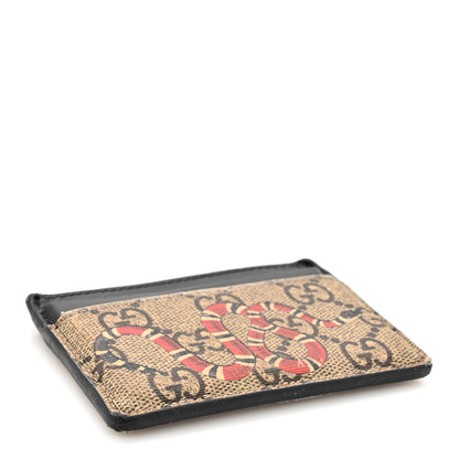 Gucci GG Supreme Monogram Kingsnake Card Holder Beige Black 4 of 12
