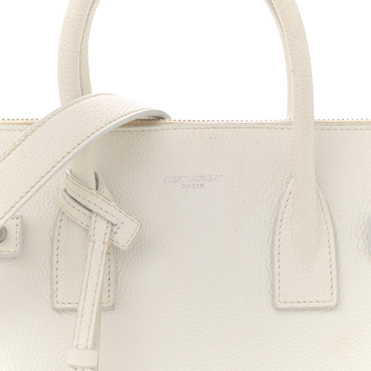 Saint Laurent Calfskin Baby Supple Sac De Jour White 8 of 19