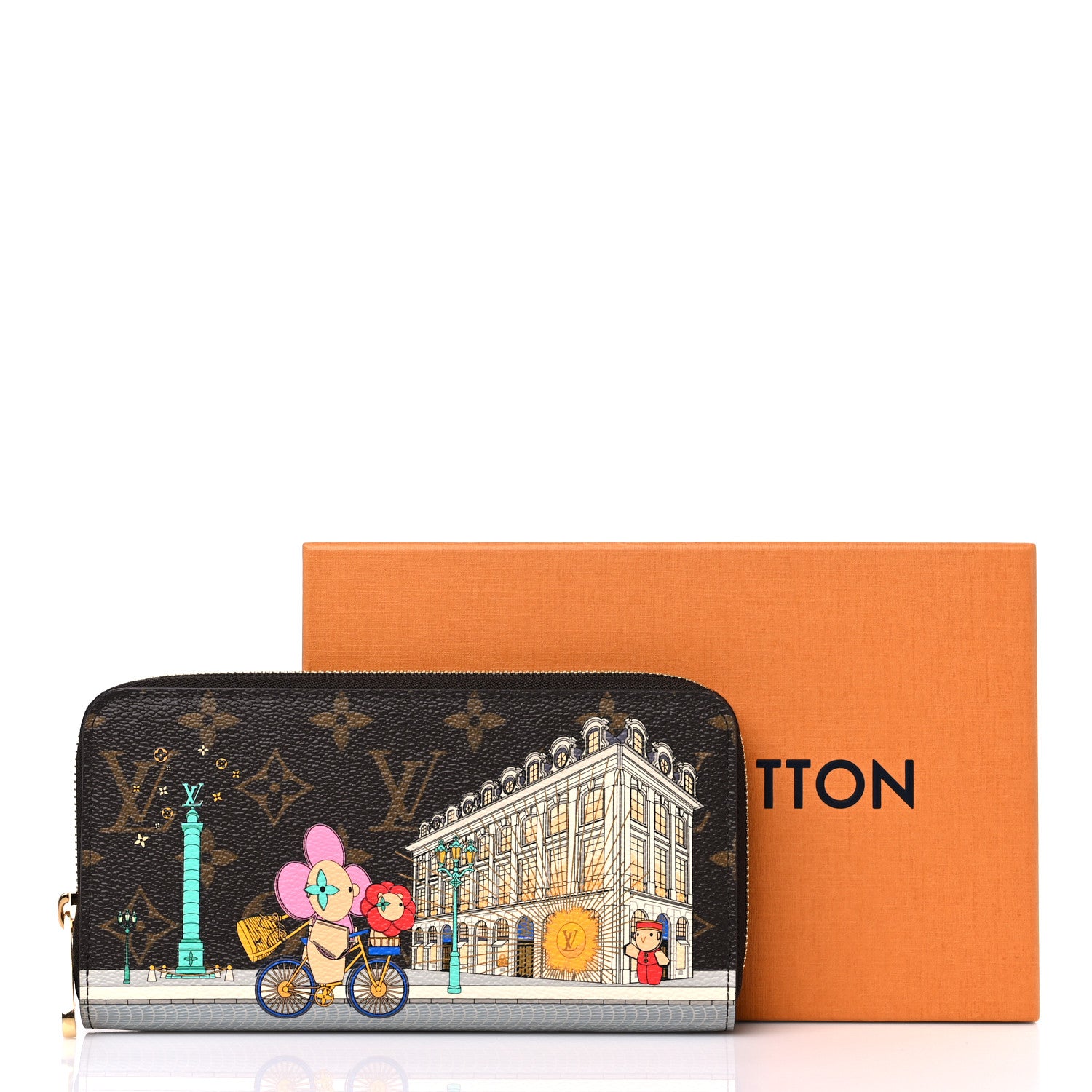 Louis Vuitton Monogram 2022 Christmas Animation Paris Zippy Wallet Pink 9 of 9
