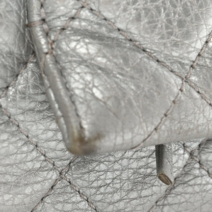 Chanel Metallic Calfskin Quilted XXL Travel Flap Bag Silver 16 of 18