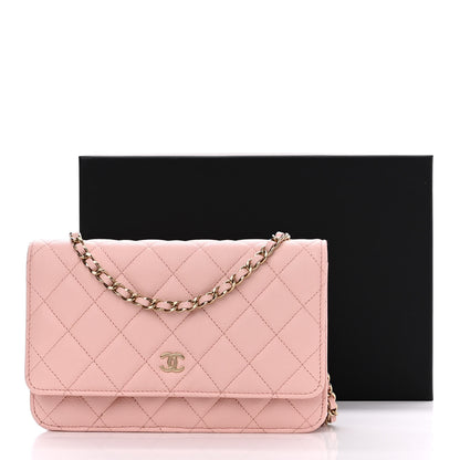 Chanel Caviar Quilted Wallet on Chain WOC Light Pink 13 of 13