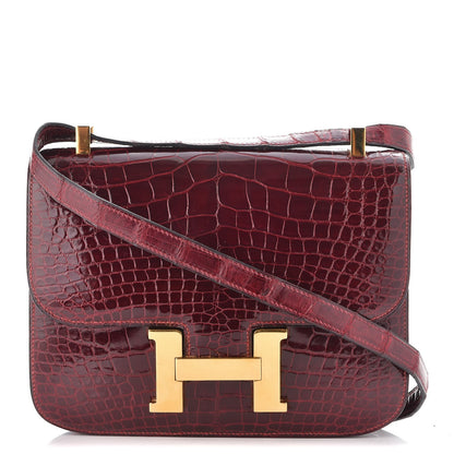 Hermes Shiny Alligator Constance 23 Bordeax 1 of 18