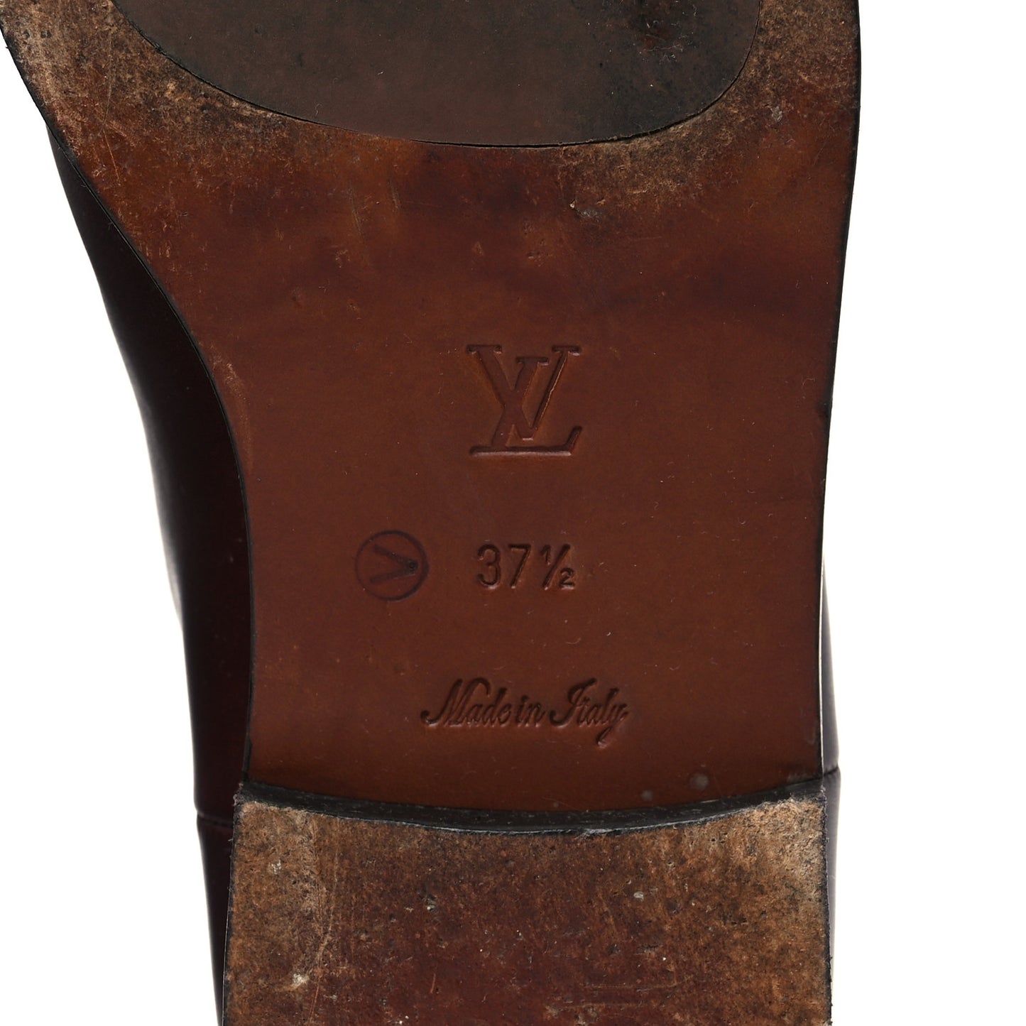 Calfskin Heritage Flat High Boots 37.5 Brown