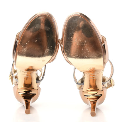 Jimmy Choo Metallic Calfskin Dose Sandals 38.5 Metallic Mix 6 of 9