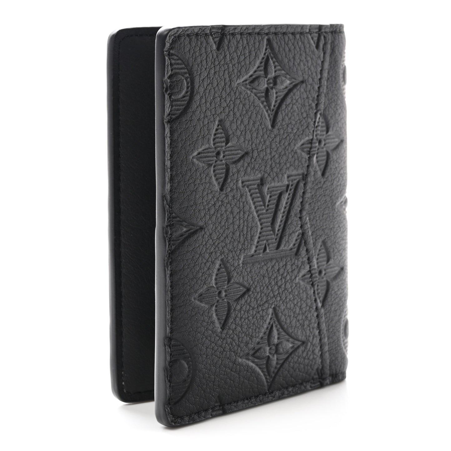 Calfskin Monogram Shadow Pocket Organizer Black