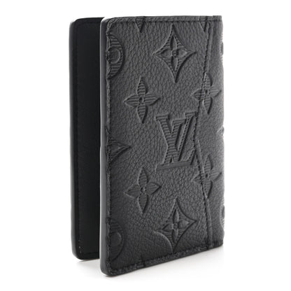 Louis Vuitton Calfskin Monogram Shadow Pocket Organizer Black 3 of 7