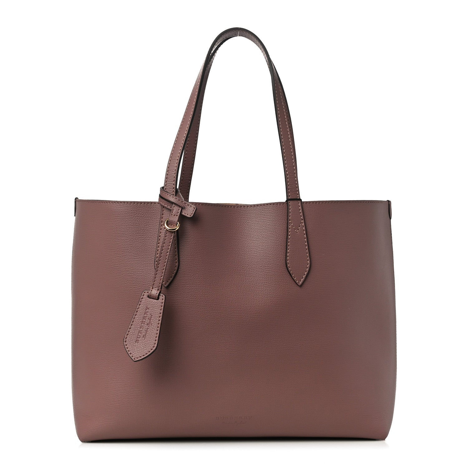 Burberry Grainy Calfskin Haymarket Check Medium Reversible Tote Dusty Pink 3 of 16