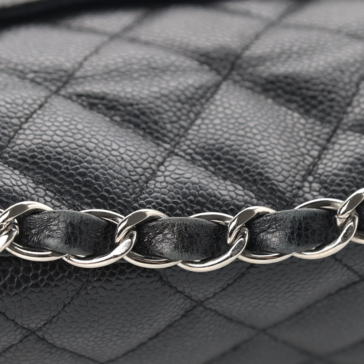 Caviar Quilted Jumbo Single Flap Black