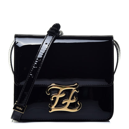 Fendi Vitello Vernice Mou Karligraphy Crossbody Bag Black 1 of 9