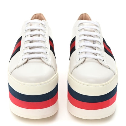 Gucci Calfskin Peggy Platform Sneakers 37 White 2 of 13