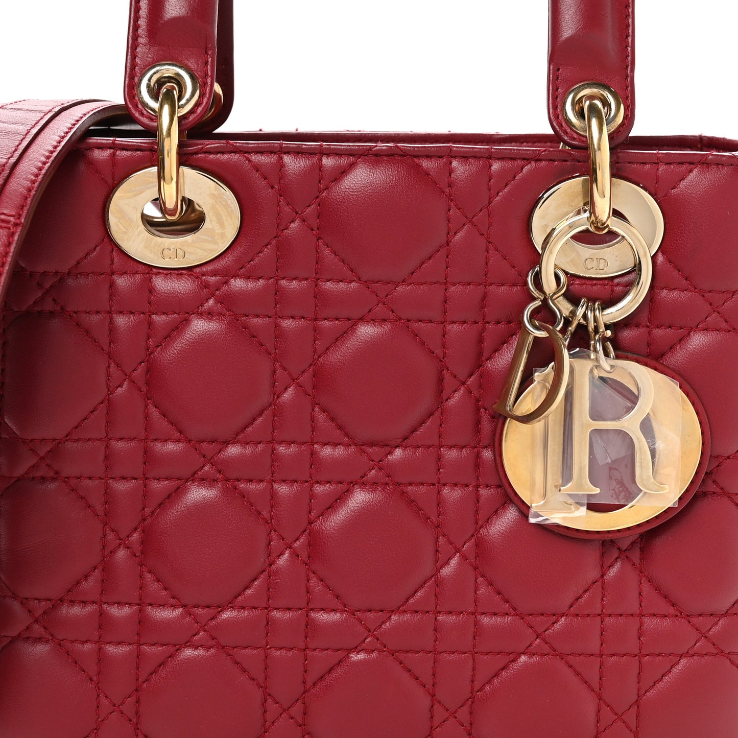 Lambskin Cannage Small My ABCDior Lady Dior Red