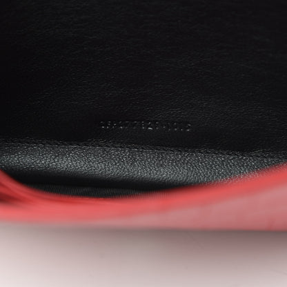 Saint Laurent Calfskin Crocodile Embossed Monogram Chain Wallet New Red 8 of 13