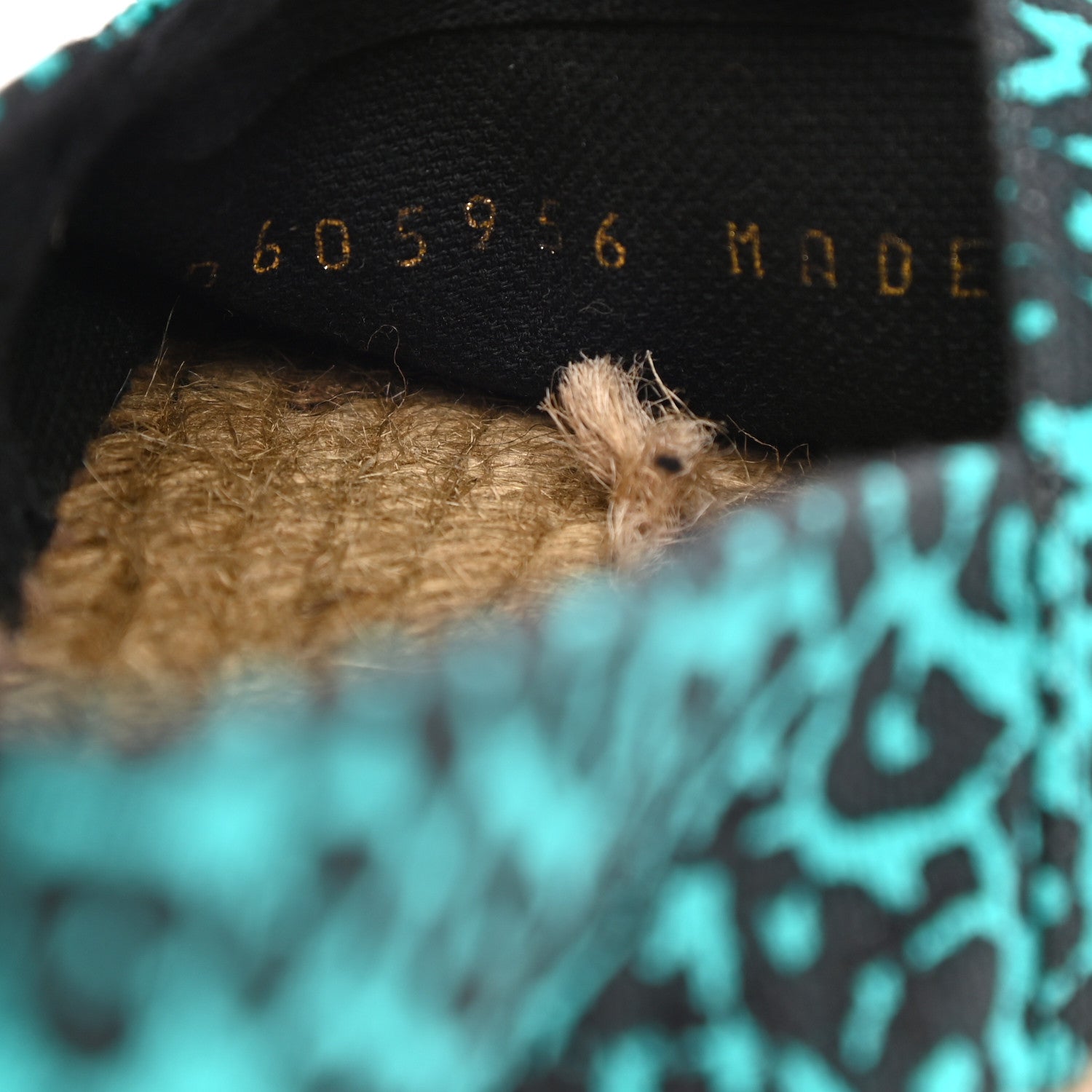 Saint Laurent Canvas Leopard Print Espadrilles 36 Aqua Black 8 of 9