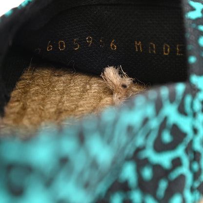 Saint Laurent Canvas Leopard Print Espadrilles 36 Aqua Black 8 of 9