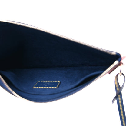 Louis Vuitton Epi Neverfull Pochette MM Denim Red 5 of 6