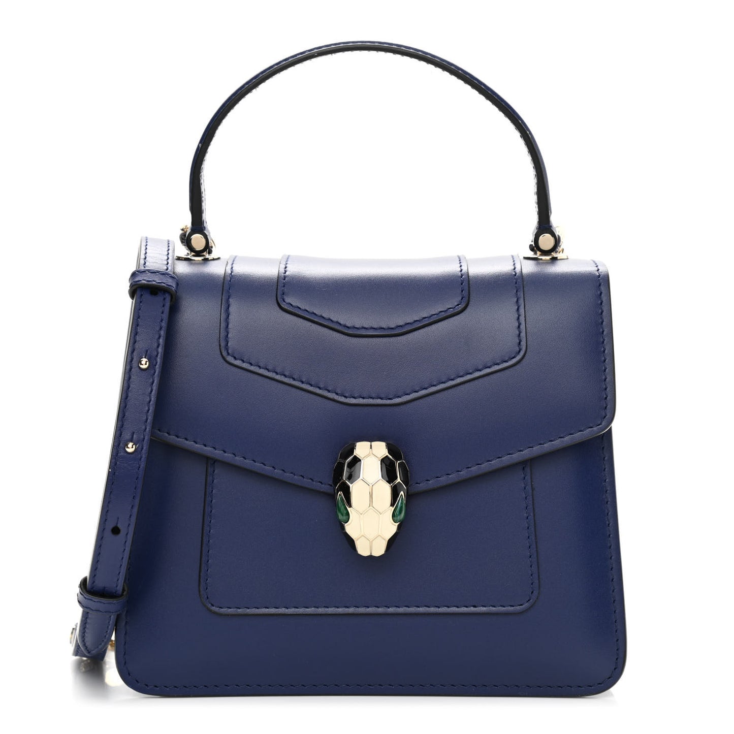 Calfskin Serpenti Forever Top Handle Blue