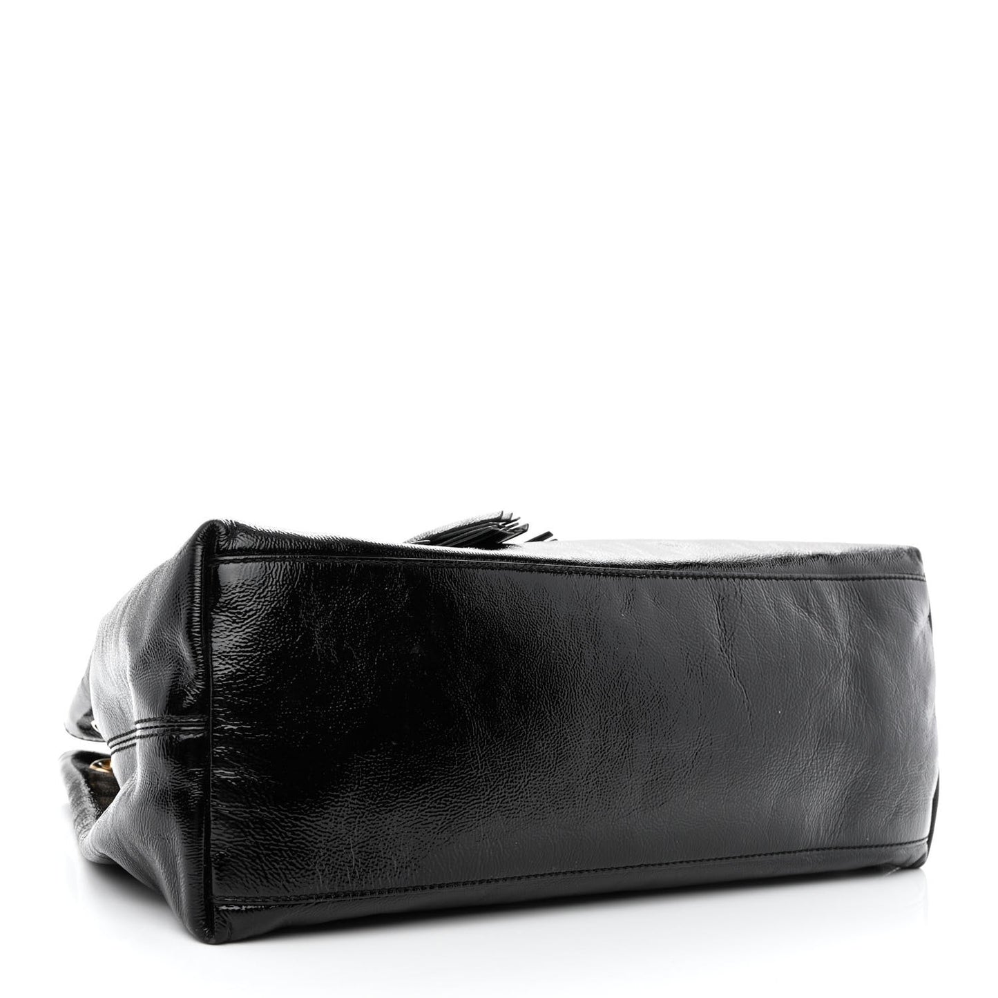 Patent Medium Soho Chain Shoulder Bag Black