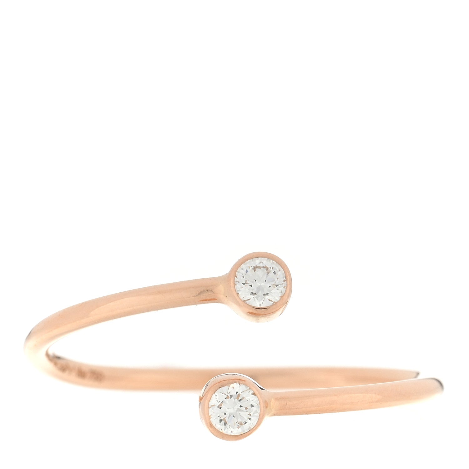Tiffany 18K Rose Gold Diamond Elsa Peretti Hoop Ring 53 6.25 1 of 4