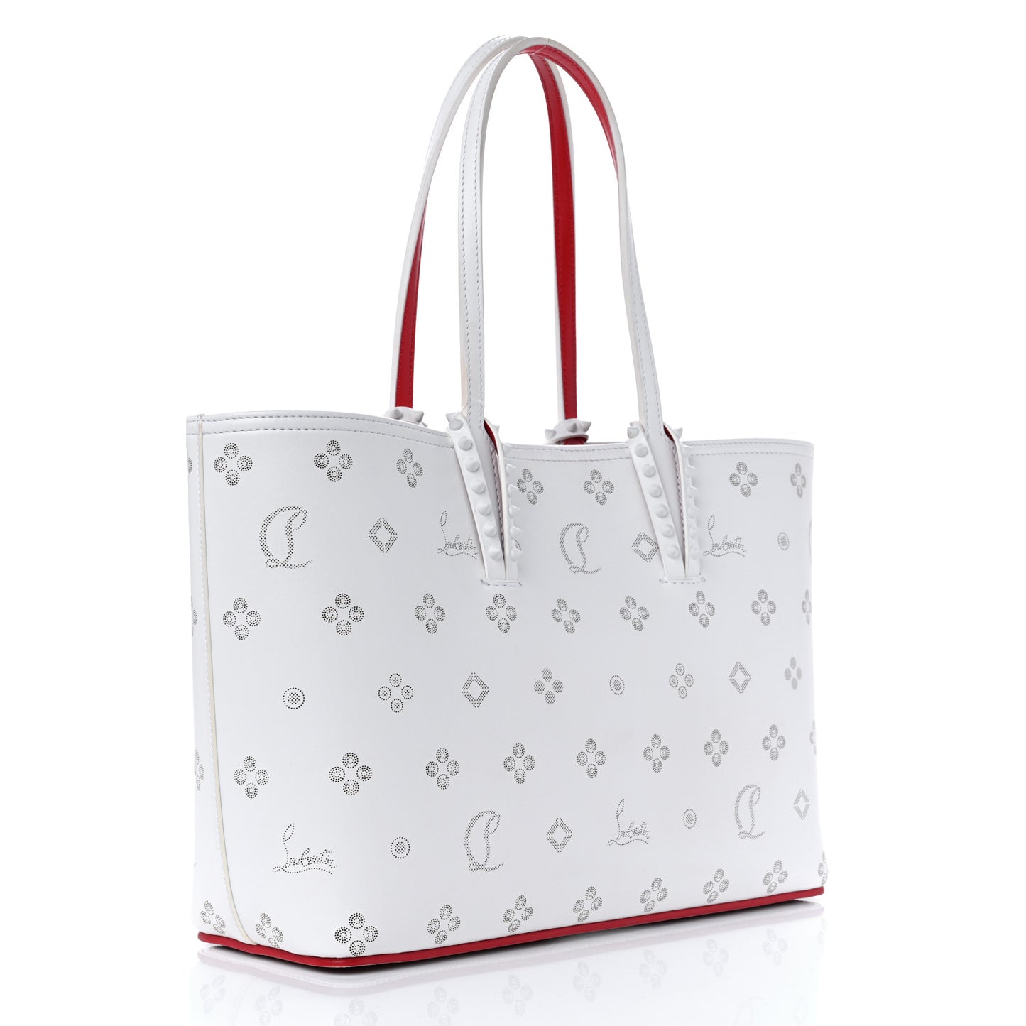 Calfskin Loubinthesky Mini East West Cabata Tote White