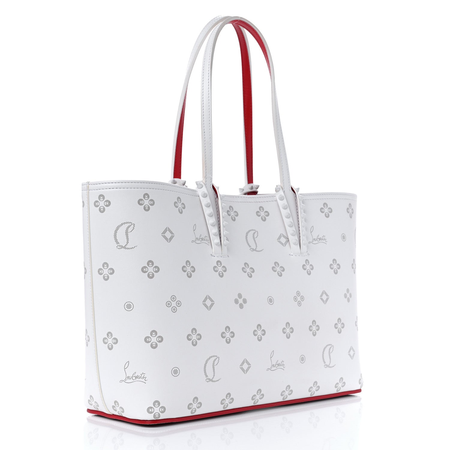 Christian Louboutin Calfskin Loubinthesky Mini East West Cabata Tote White 4 of 12