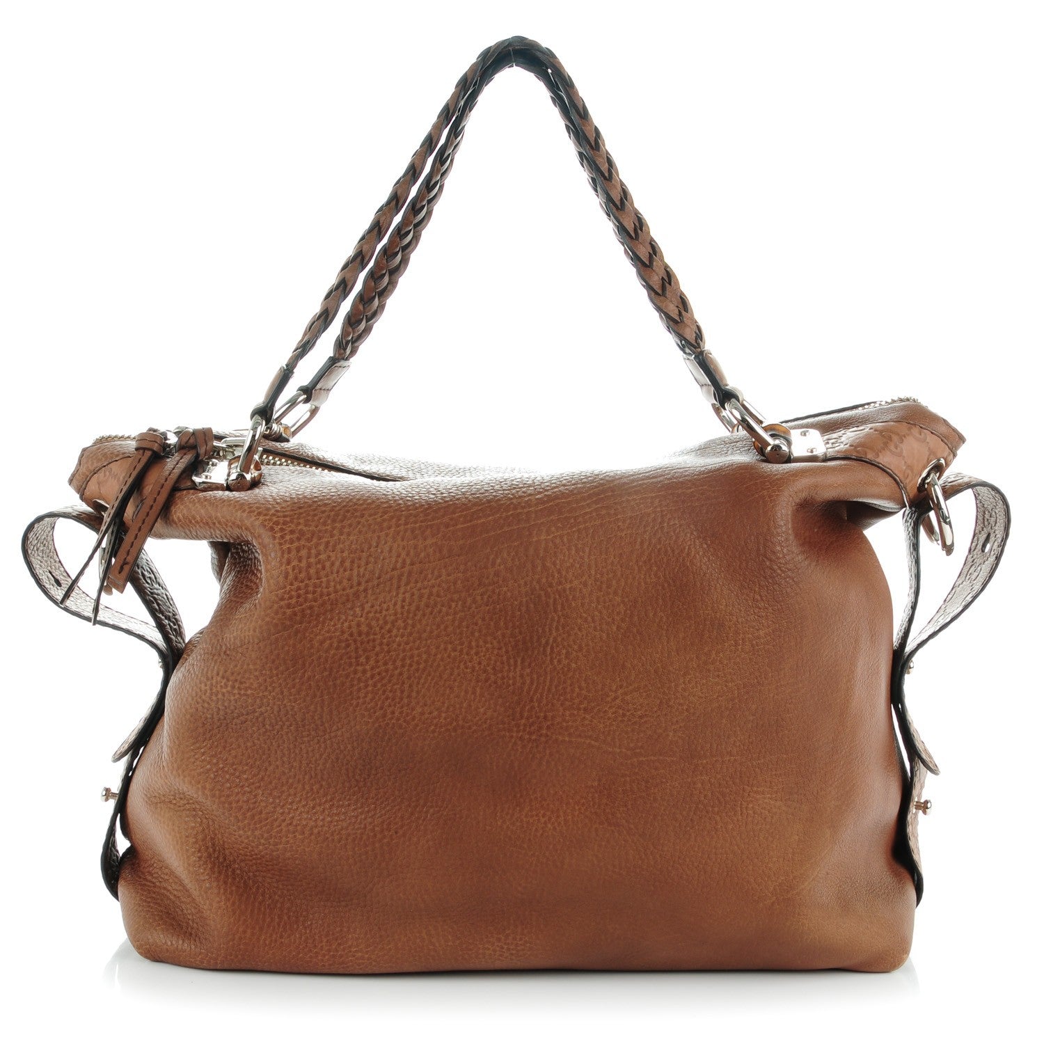 Gucci Calfskin Large Bamboo Bar Shoulder Bag Light Brown 1 of 7