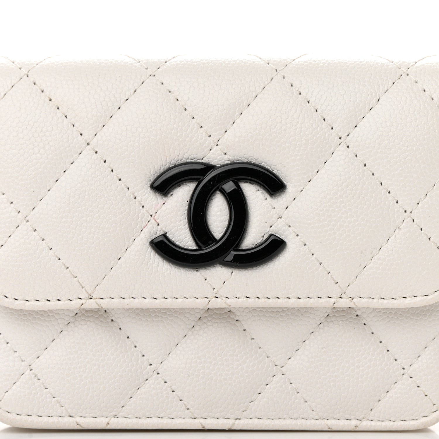 Chanel Caviar Quilted My Everything Belt Flap Card Holder White 9 of 16