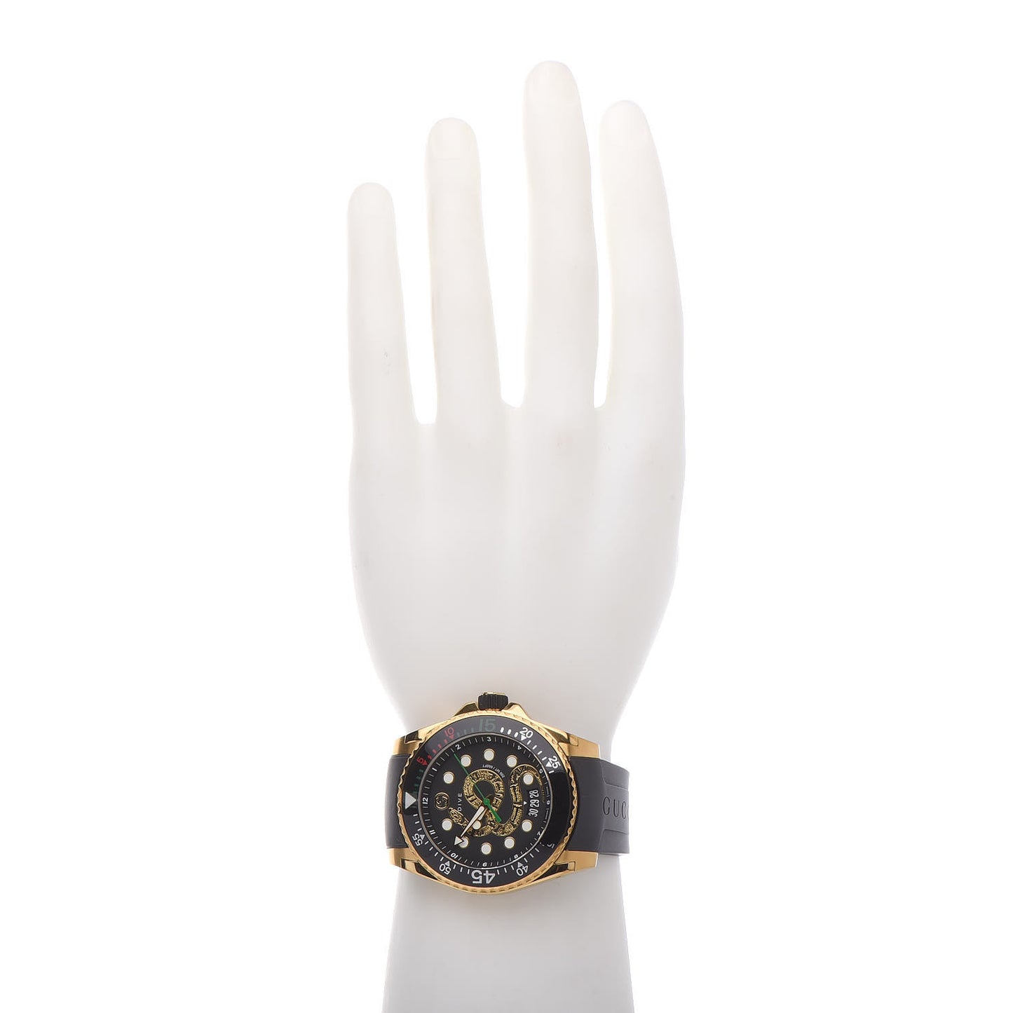 Stainless Steel Rubber 45mm Dive Snake Quartz Watch Black