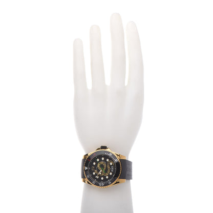 Gucci Stainless Steel Rubber 45mm Dive Snake Quartz Watch Black 2 of 7