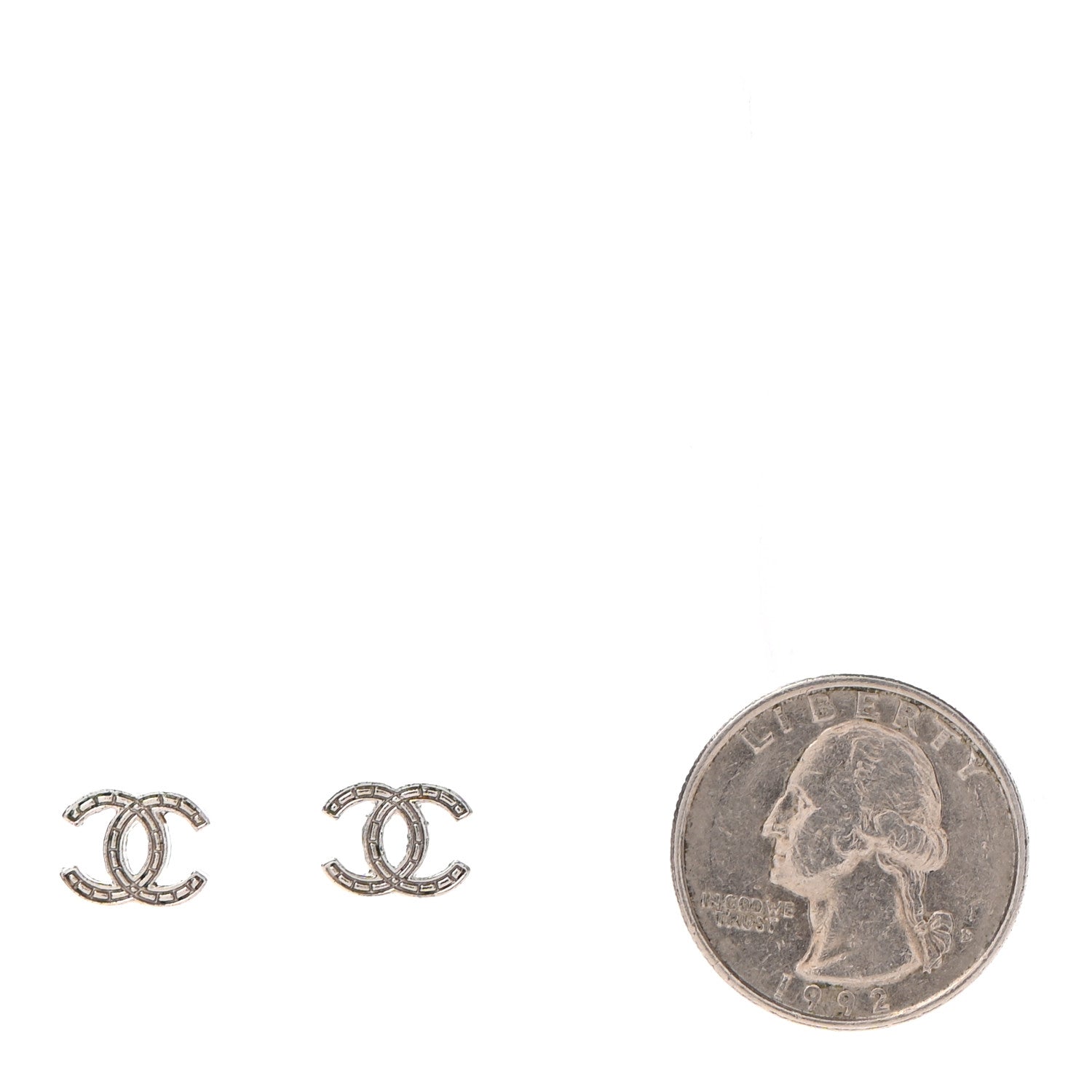 Chanel CC Earrings Silver 2 of 5