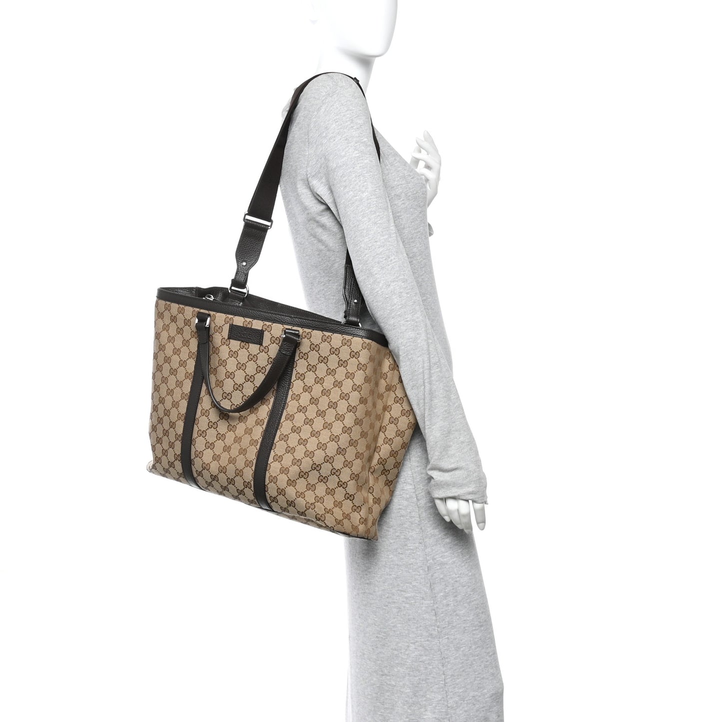 GG Monogram Large Joy Tote Bag Dark Brown