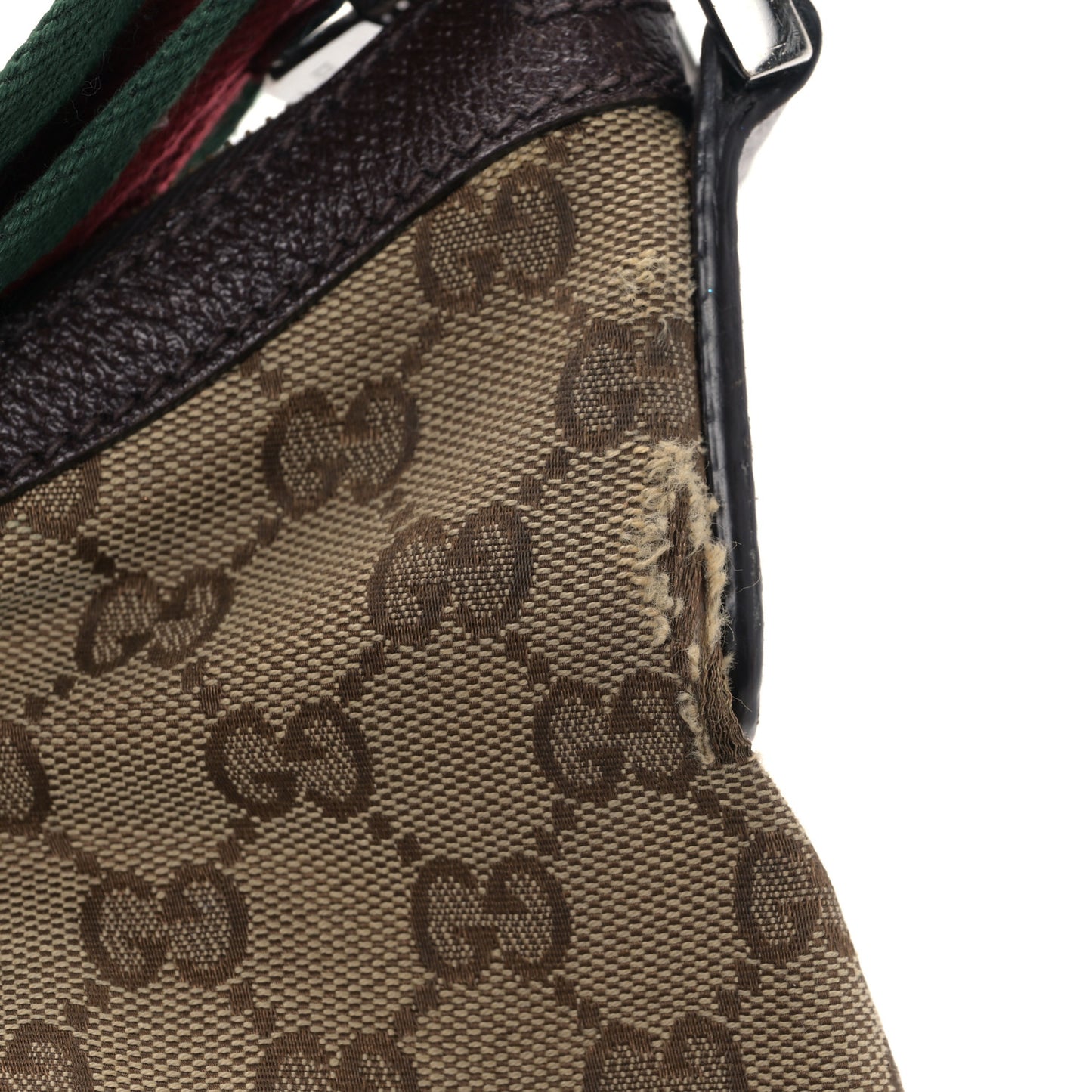 Monogram Web Medium Half Moon Hobo Dark Brown