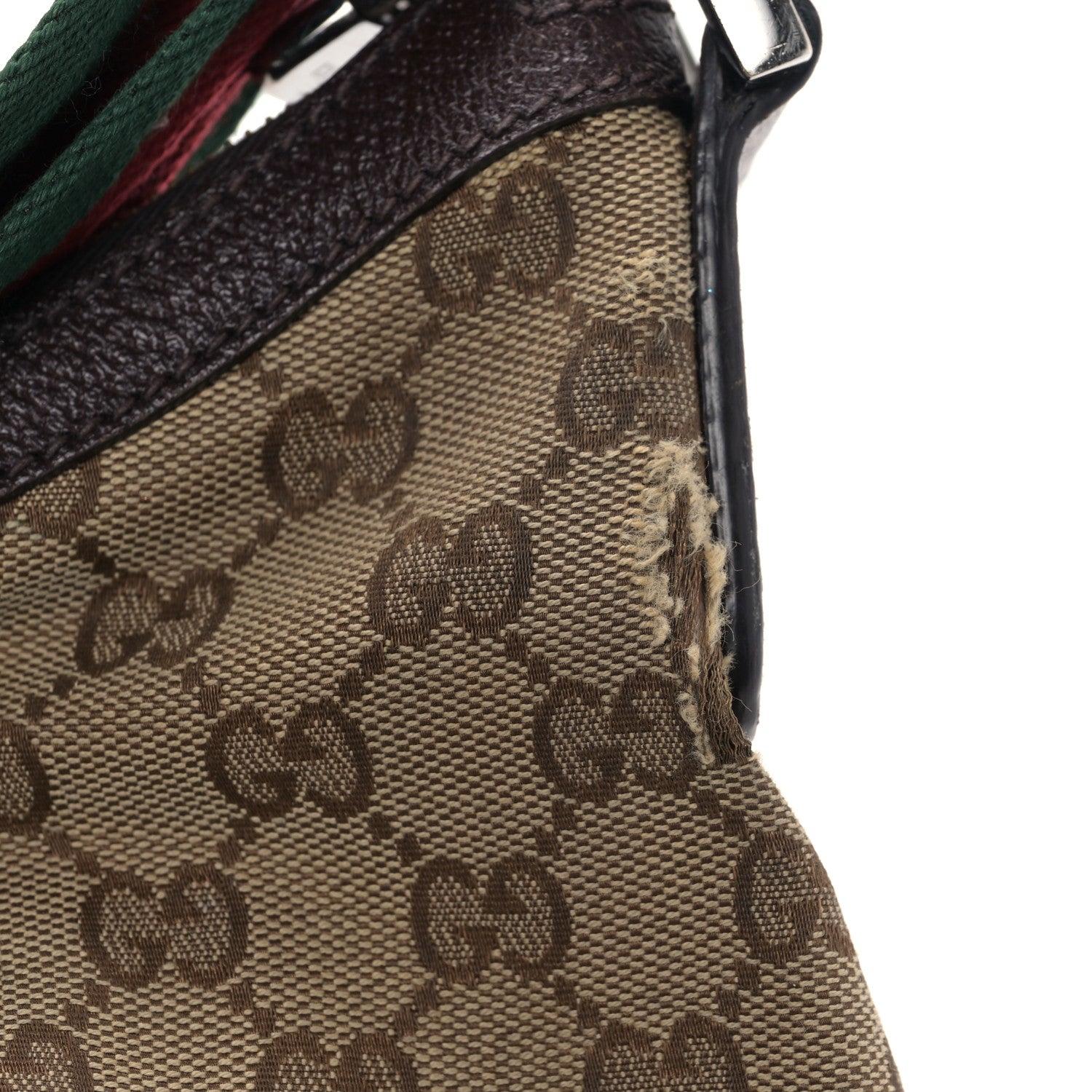 Gucci Monogram Web Medium Half Moon Hobo Dark Brown 14 of 16
