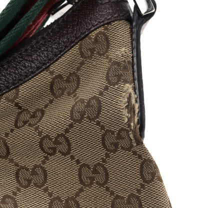 Gucci Monogram Web Medium Half Moon Hobo Dark Brown 14 of 16