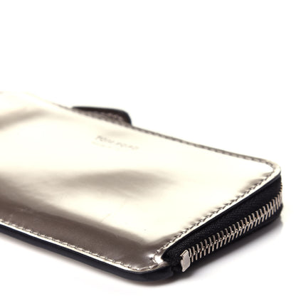Tom Ford Metallic Calfskin Zip Card Holder Wallet Silver 8 of 11