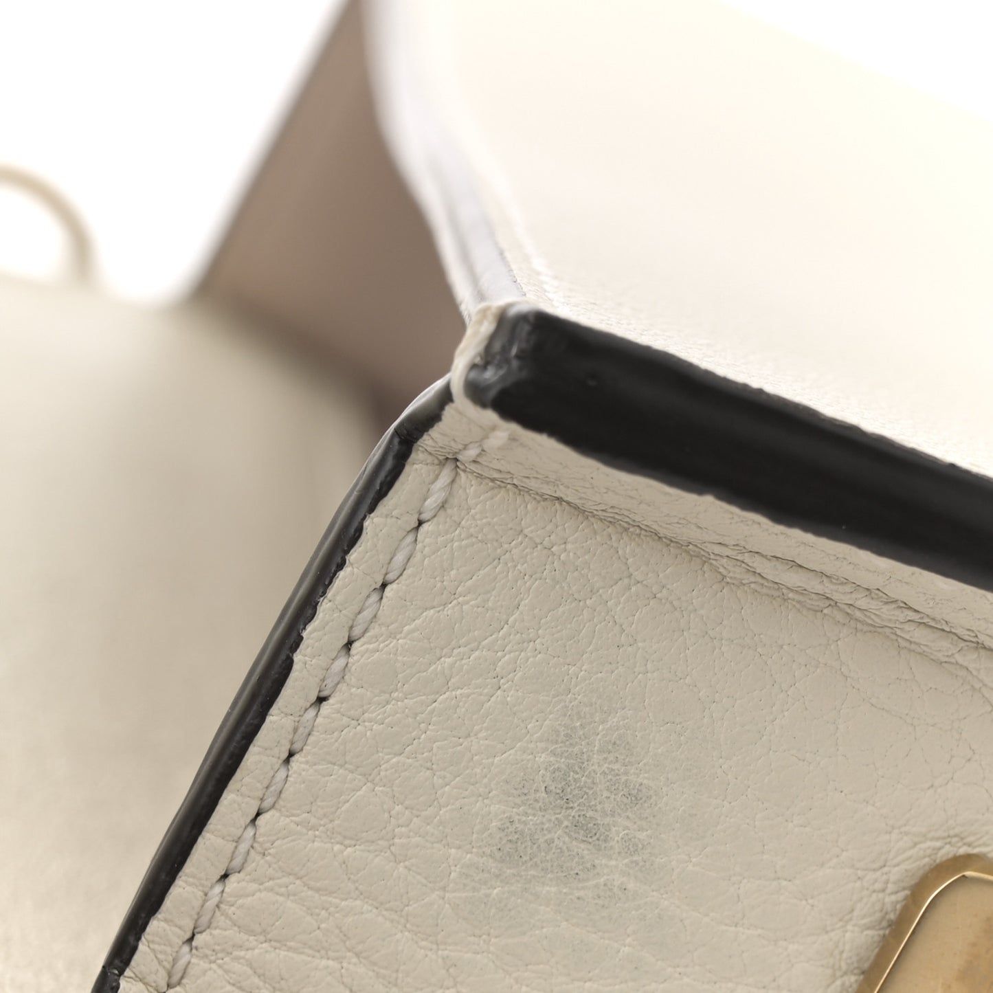 Calfskin Small Nile Bracelet Minaudiere Bag Off White