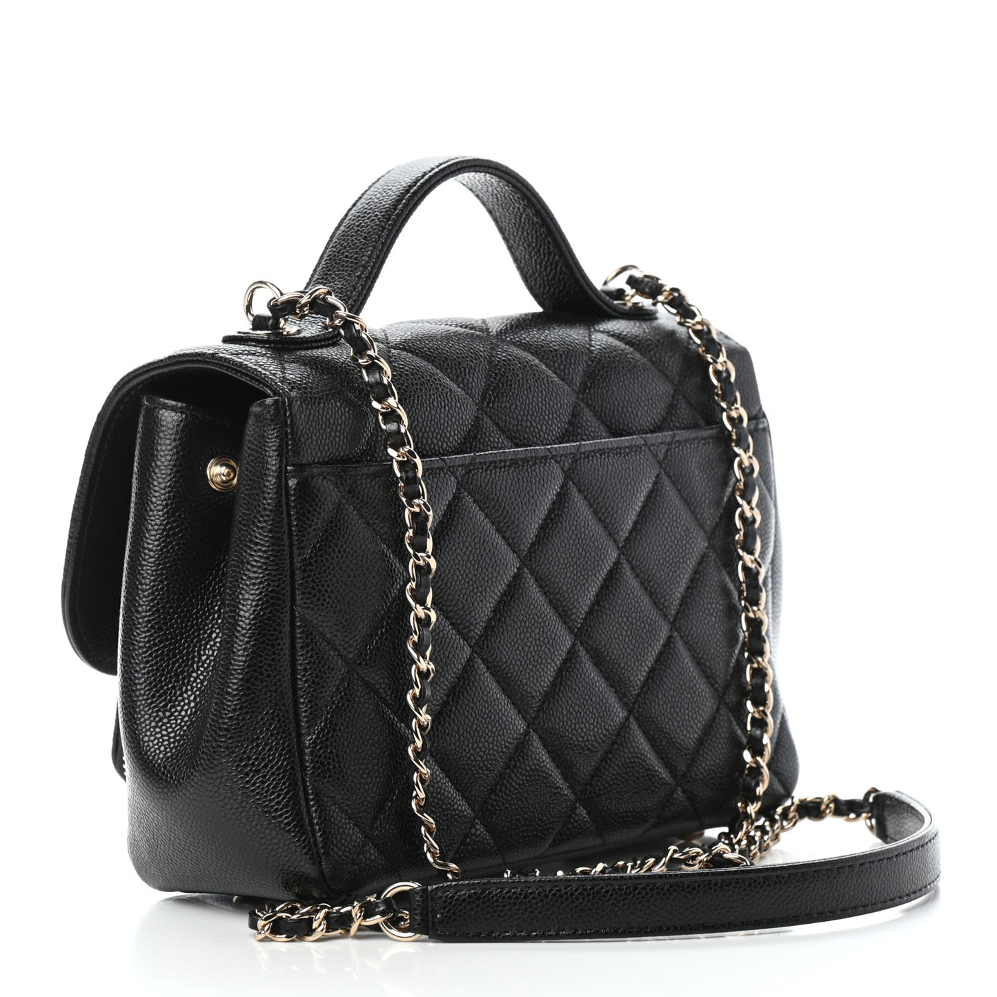 Caviar Quilted Small Business Affinity Flap Black