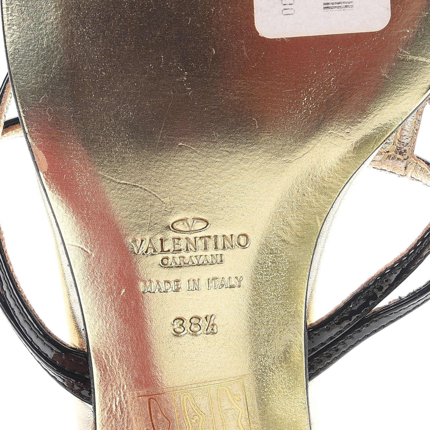 Valentino Garavani Patent Crystal Embellished Thong Sandals 38.5 Light Gold 9 of 11