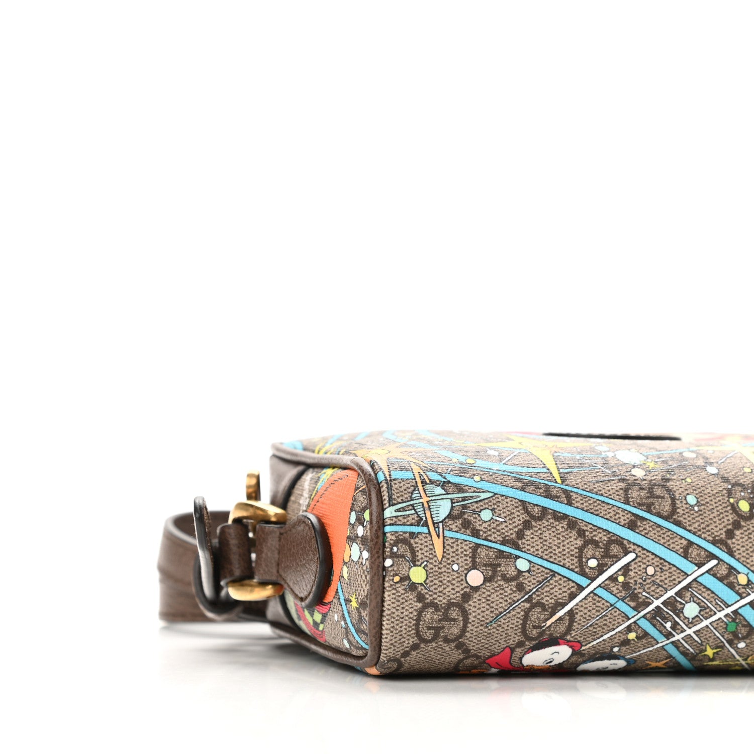 Gucci X DISNEY GG Supreme Monogram Donald Duck Interlocking G Shoulder Bag Beige Multicolor New Acero 8 of 10