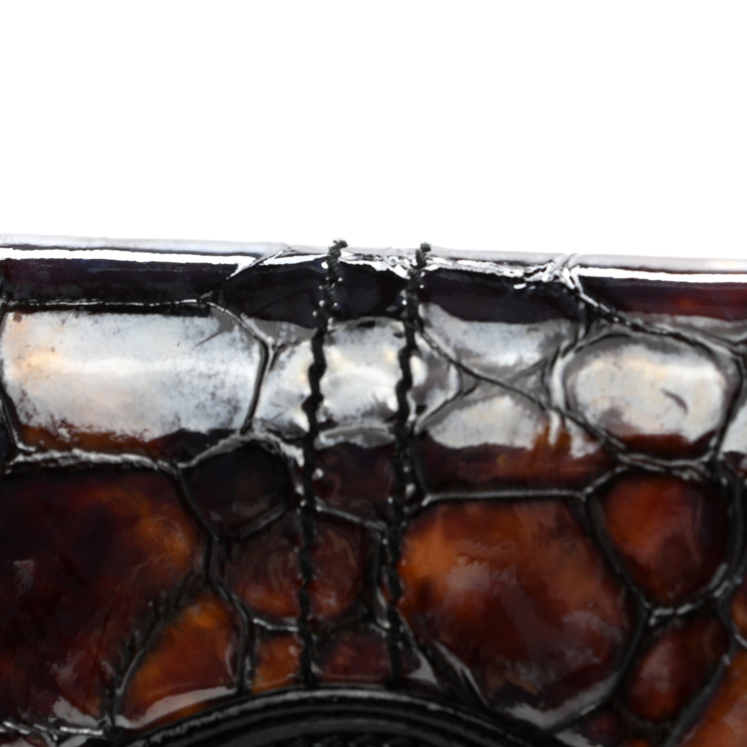 Alexander McQueen Calfskin Crocodile Embossed Clutch 9 of 9