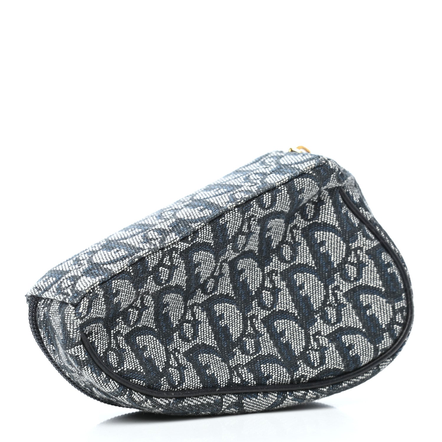 Christian Dior Monogram Mini Saddle Zip Pouch Navy Blue 3 of 8