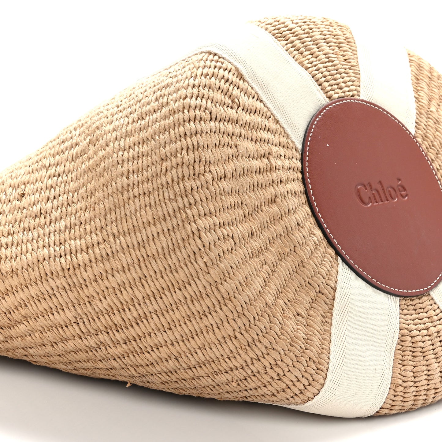 Raffia Large Woody Tote White