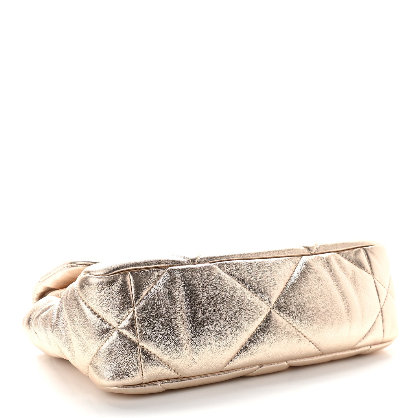 Metallic Lambskin Quilted Medium Chanel 19 Flap Gold