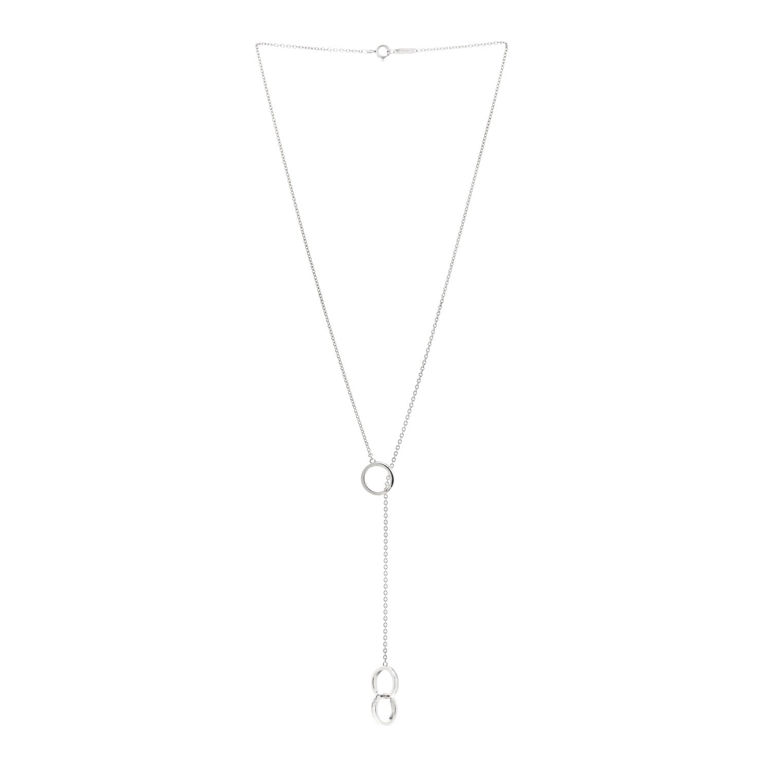 Tiffany Sterling Silver 1837 Interlocking Circles Lariat Necklace 3 of 4