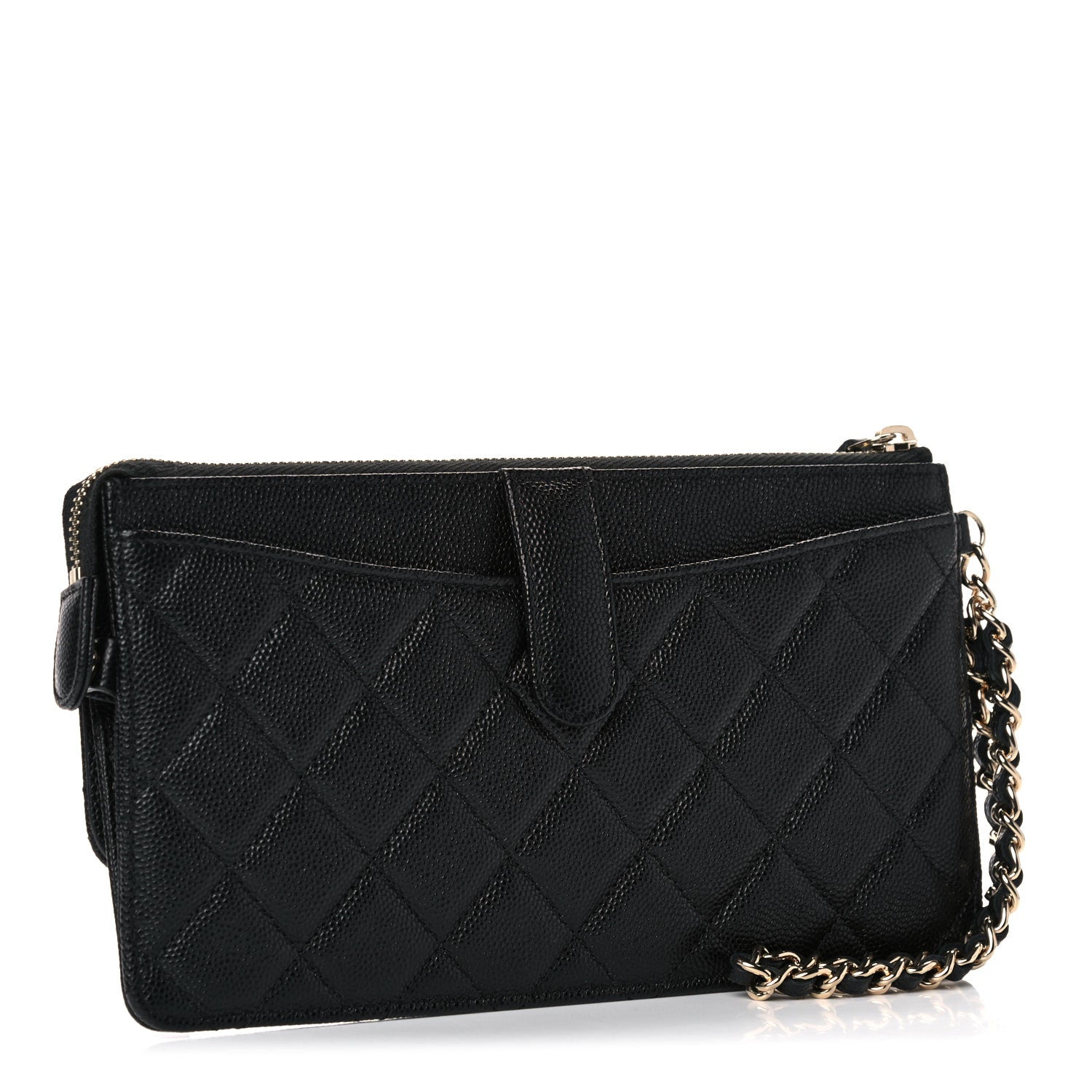 Chanel Caviar Quilted Classic Pouch With Handle Black 3 of 7