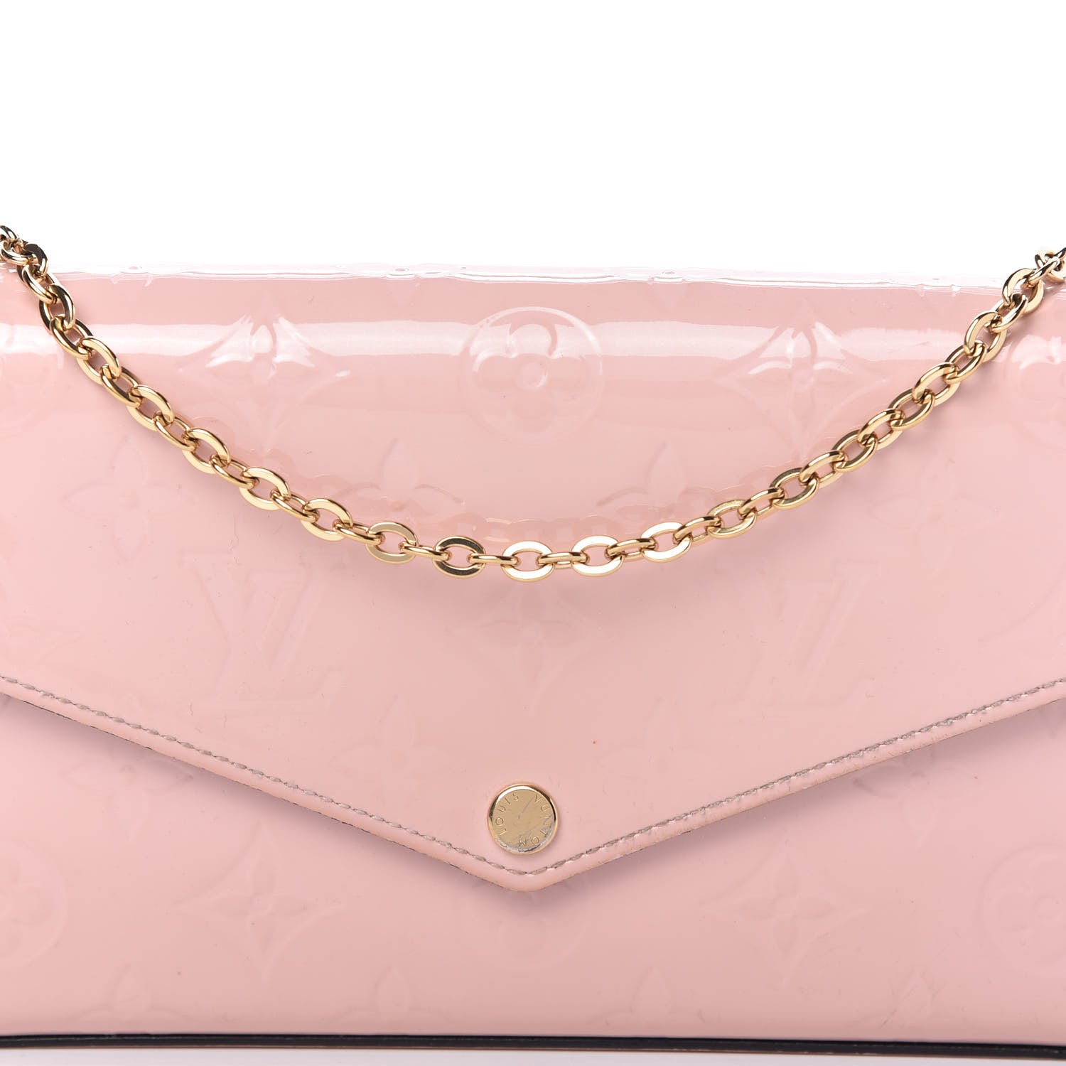 Louis Vuitton Vernis Felicie Chain Wallet Rose Ballerine 9 of 9